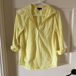 GAP Yellow Half Button Down Shirt Oxford Popover Yellow Lightweight Summer Small